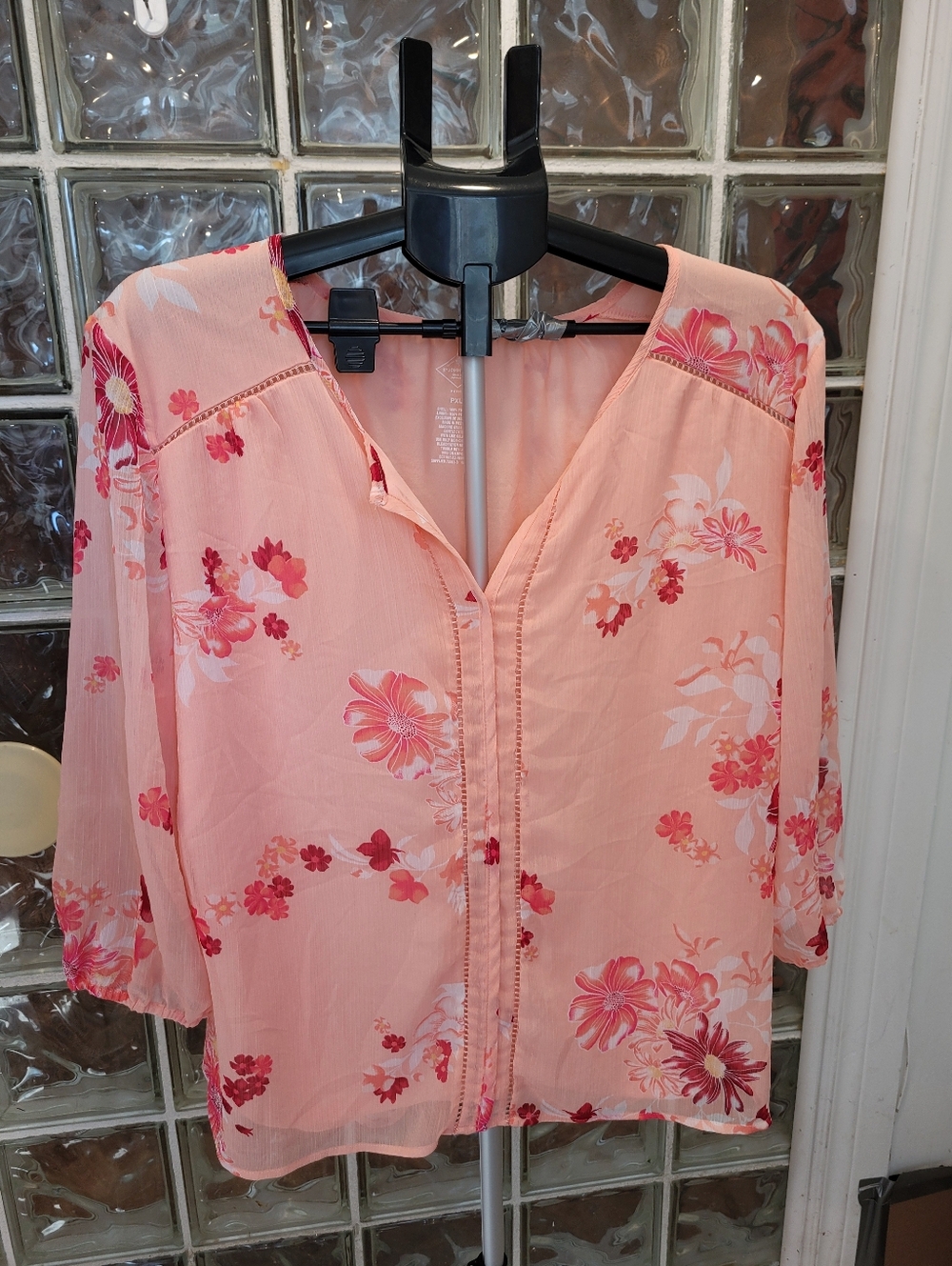 St. John's Bay Peach Floral Tunic Top